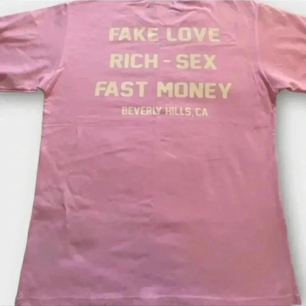 Homme + Femme Los Angeles Beverly Hills Tee T-shirt Pink M NWOT